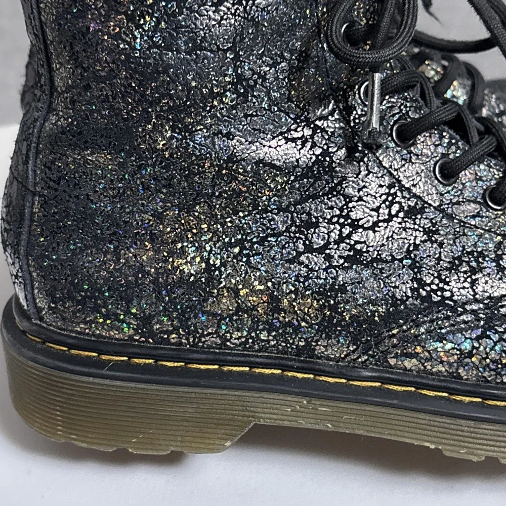 Dr Martens Boots‎ Youth USM 4 Crinkle Metallic 1460 J Glitter Combat Zip Ankle